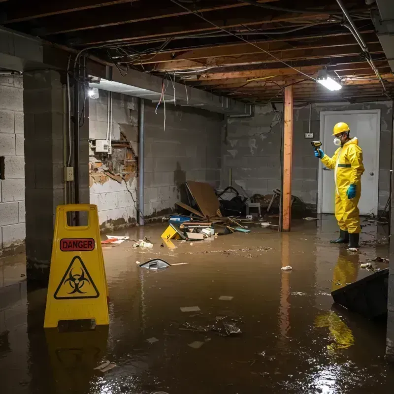 Flooded Basement Electrical Hazard in Stoughton, MA Property