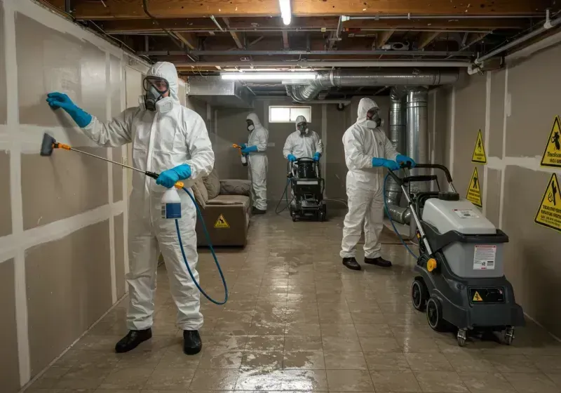 Basement Moisture Removal and Structural Drying process in Stoughton, MA